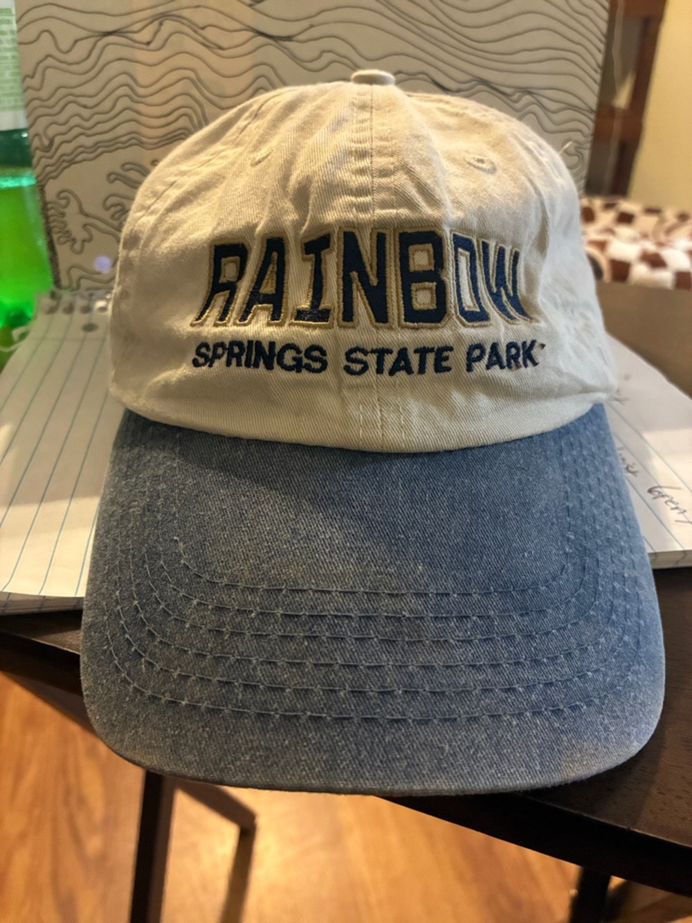 Rainbow Springs State Park Two-Tone Baseball Cap - Cream & Denim Blue